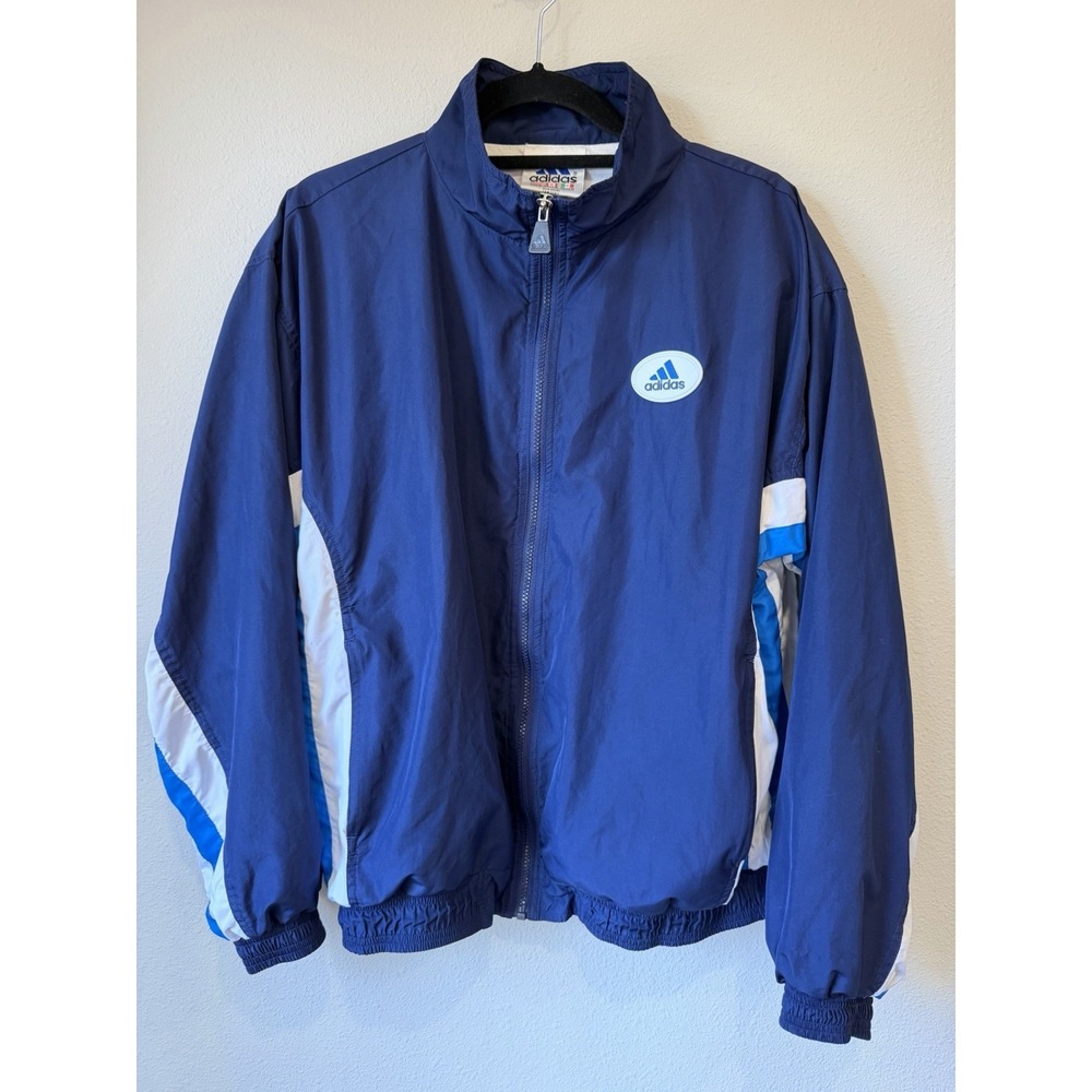 Vintage Men's Adidas Trackโ Jacket Size Medium Blue Full Zip Lined